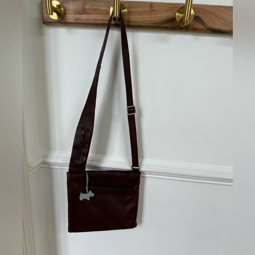 Radley London Messenger Crossbody Satchel Brown Leather Adjustable Bag